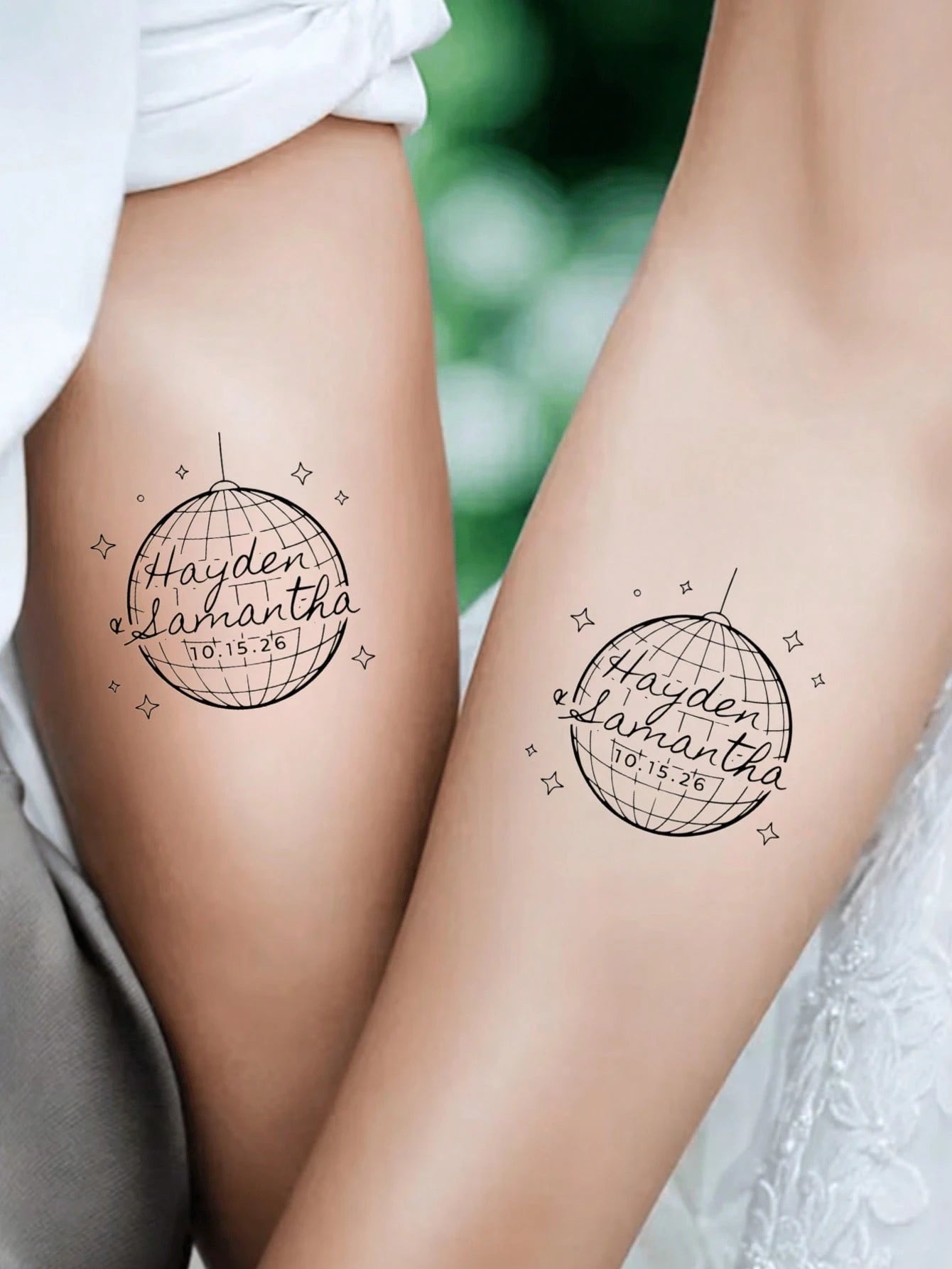 1/10/20/30/60/90/120/150pcs Optional, Wedding Favor Tattoo Stickers, Temporary Tattoo Stickers, Couple Customized Tattoo Stickers, Till Death Do Us Part Party Favors, Bachelorette Party Temporary Stic