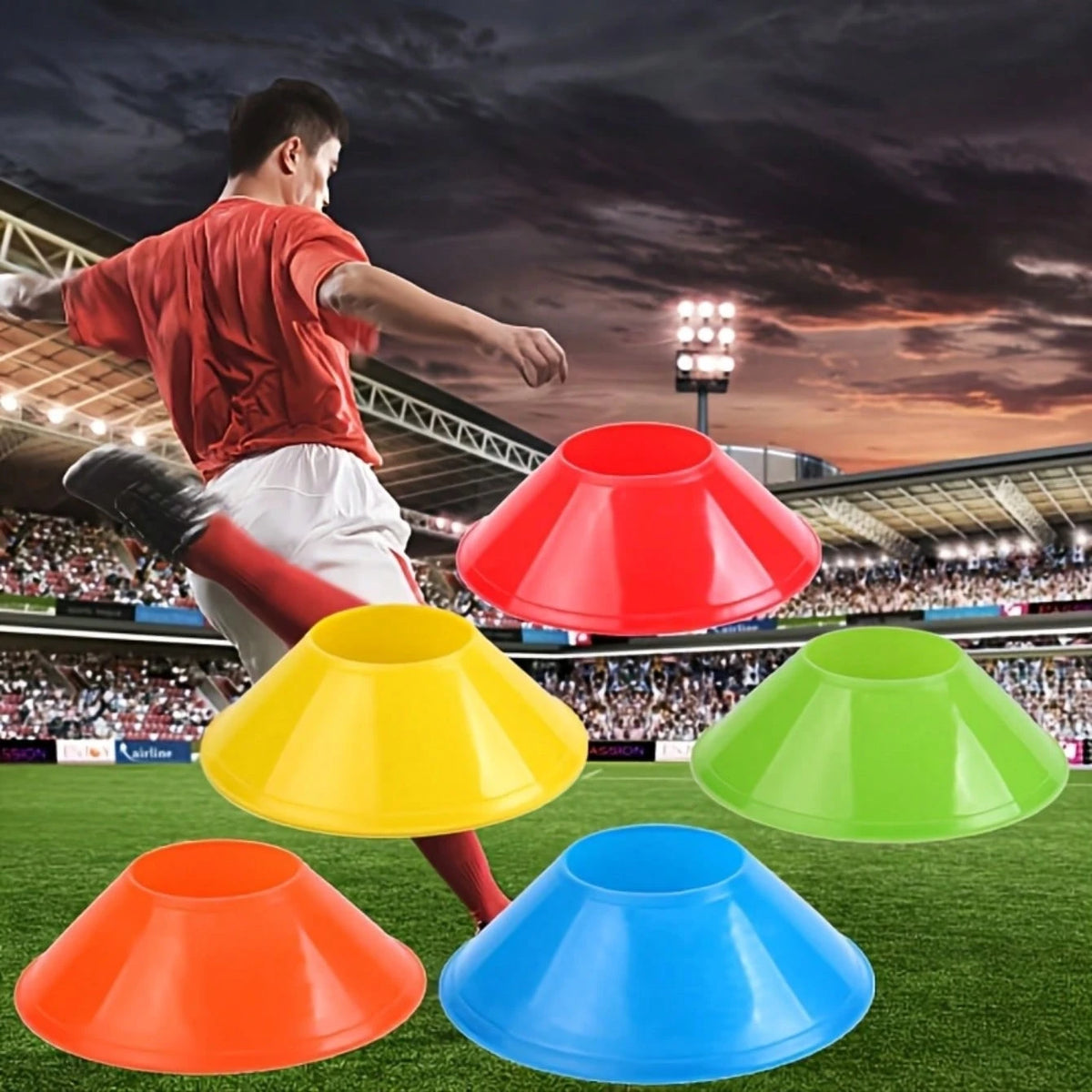 1/15/20pcs Thickened Round Sports Marker Cones, Football Training Cones, Football Agility Practice Equipment, Durable Plastic Field Markers, Suitable For Tournament Games, Speed Coordination Training