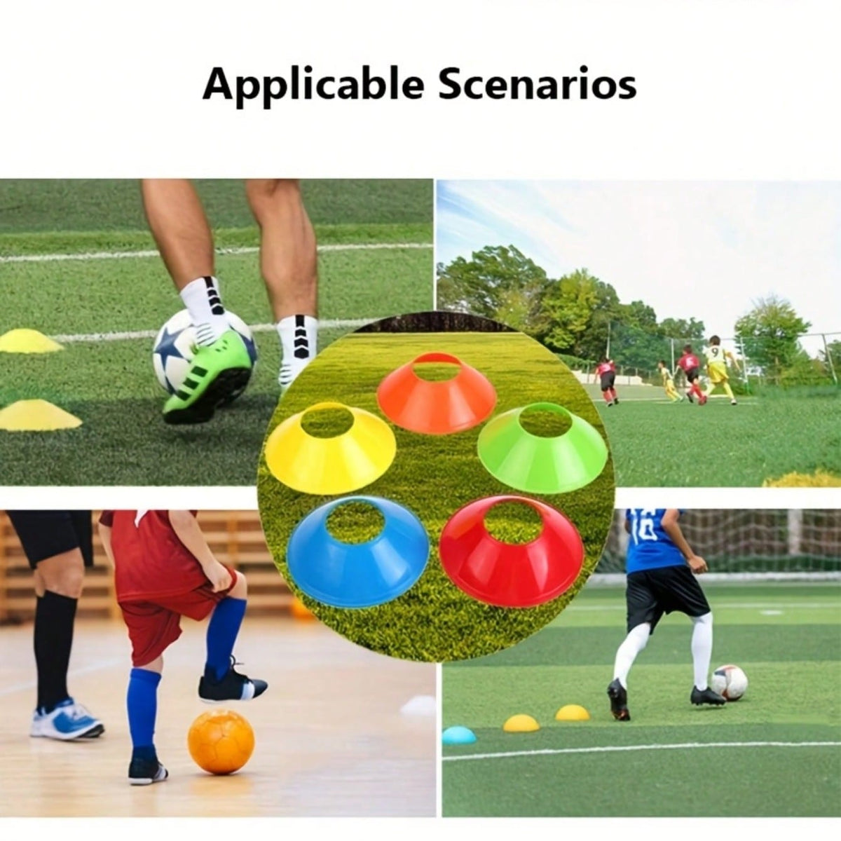 1/15/20pcs Thickened Round Sports Marker Cones, Football Training Cones, Football Agility Practice Equipment, Durable Plastic Field Markers, Suitable For Tournament Games, Speed Coordination Training