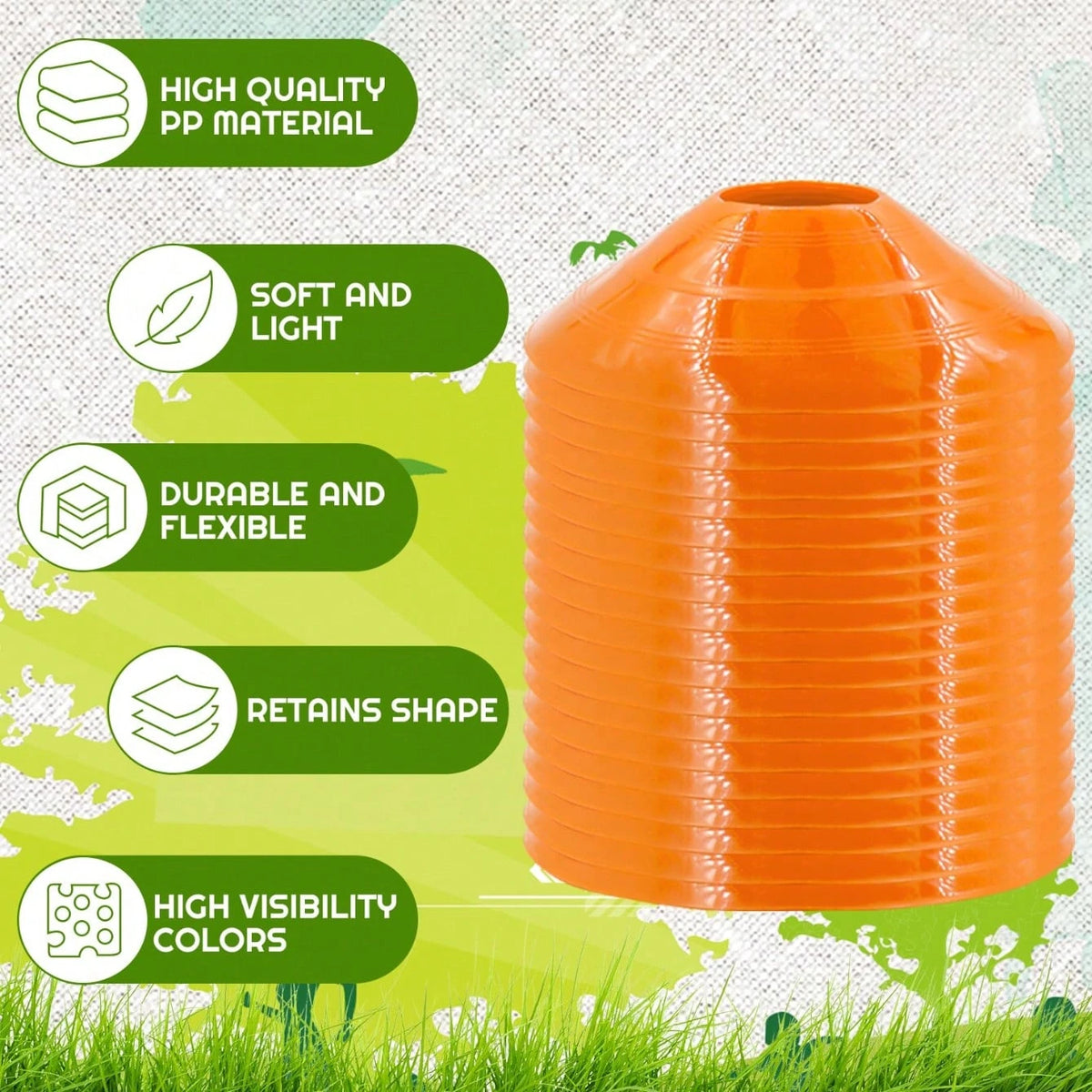 1/15/20pcs Thickened Round Sports Marker Cones, Football Training Cones, Football Agility Practice Equipment, Durable Plastic Field Markers, Suitable For Tournament Games, Speed Coordination Training