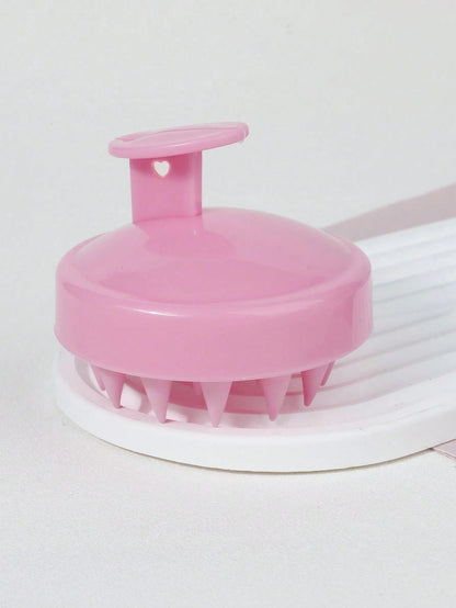 1 19-Tooth Shampoo Brush Head Brush Comb Silicone Shampoo Brush, Bath Comb Hairdressing Tools