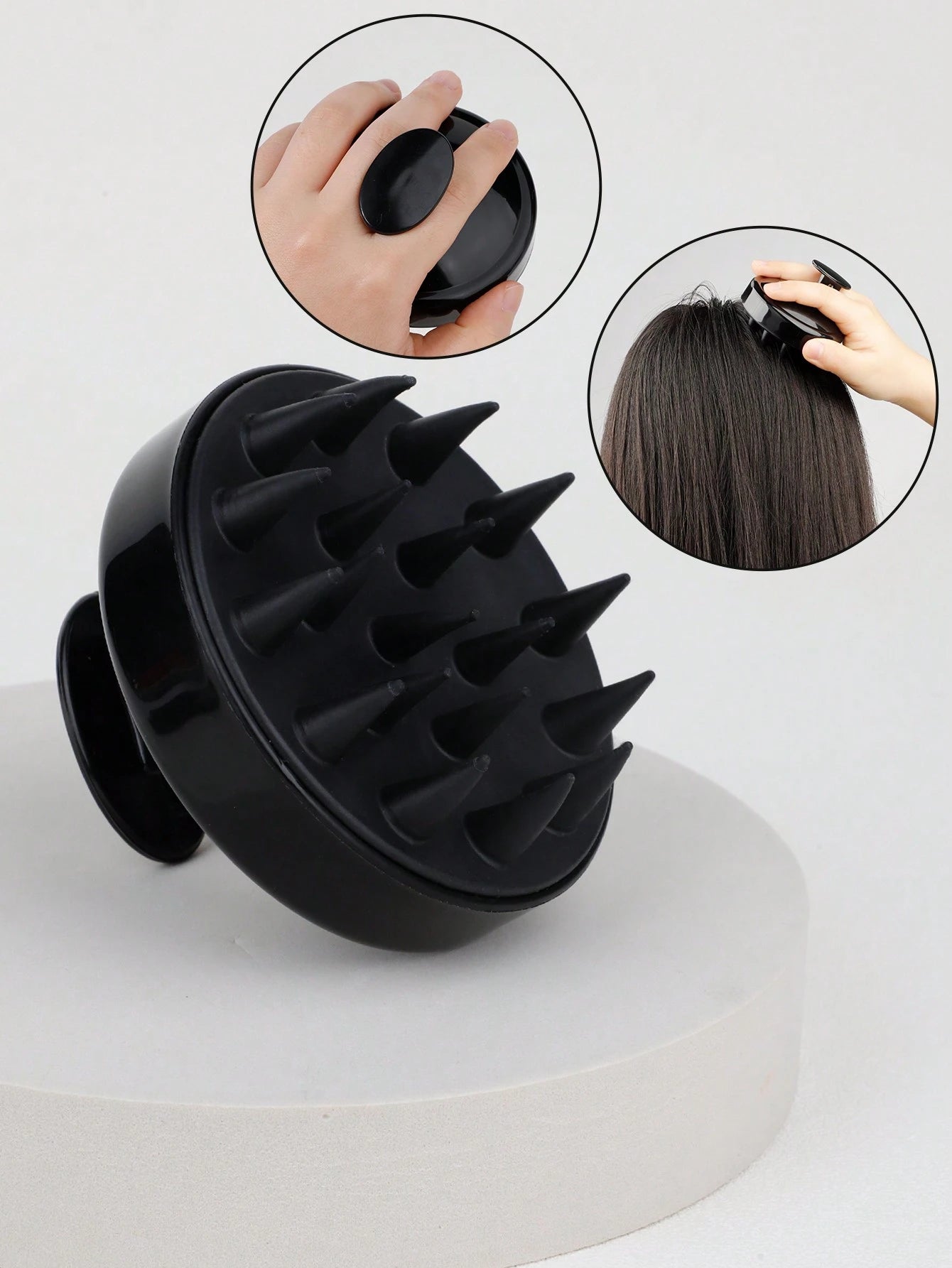 1 19-Tooth Shampoo Brush Head Brush Comb Silicone Shampoo Brush, Bath Comb Hairdressing Tools