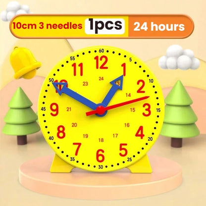 1/2/3/5pcs. Learning Clock- Blue, Pink, Yellow Clock Model Set, With Three-Hand Connection, For Time Recognition, Educational Tool For Hours, Minutes, Seconds Recognition, Colorful Clock Teaching Aid