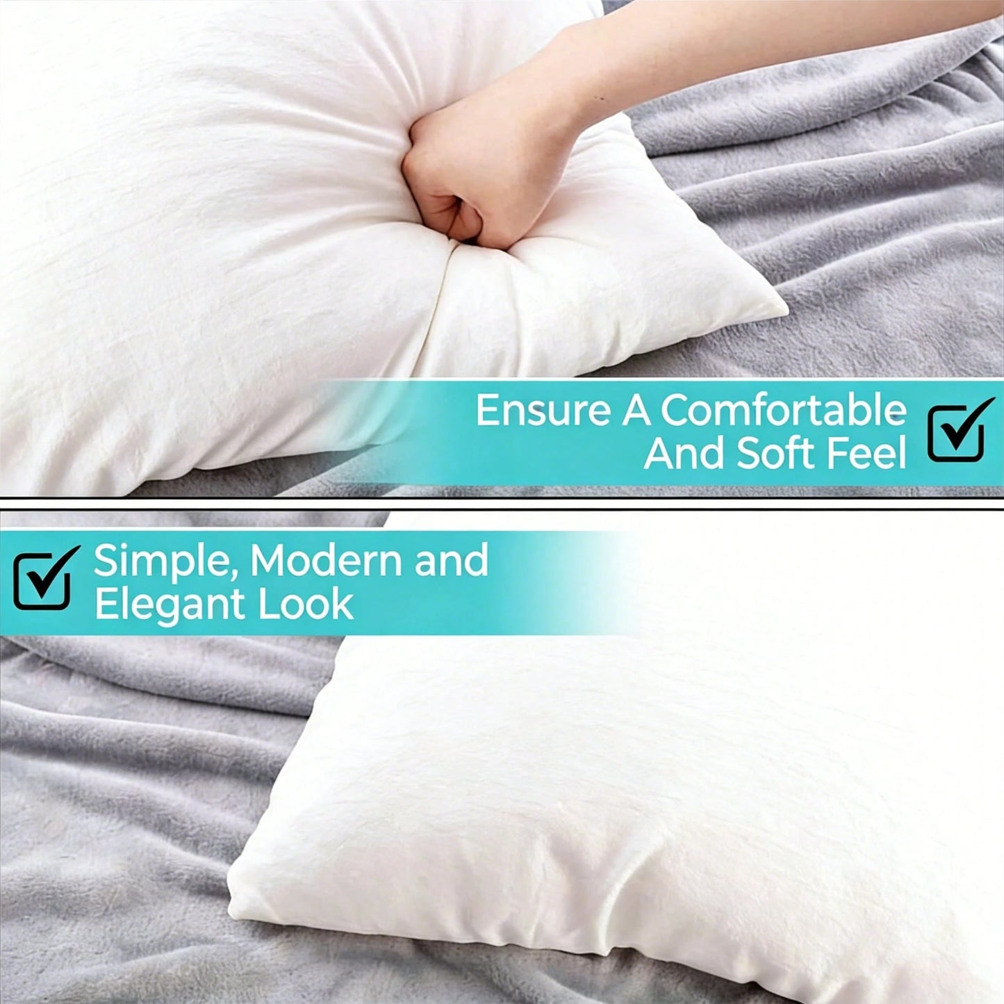1/2/4-Pack White Square Pillow Inserts – High-End Decorative Sofa Cushions, Soft Polyester Fabric With Velvet Texture, Compatible With Various Pillowcase Types, Machine Washable And Hypoallergenic, Mo