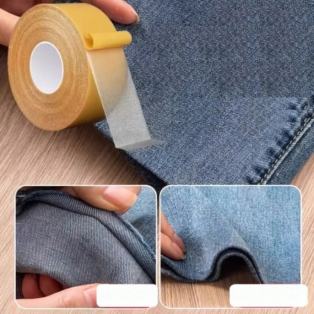 1/2/4 Rolls Strong Adhesive Fabric Tape, No-Cut Multi-Functional No-Trace Hemming Tape For Pants And Sleeves, Suitable For Fabric And Clothing No-Sew Self-Adhesive Fixing Patch