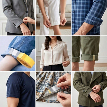 1/2/4 Rolls Strong Adhesive Fabric Tape, No-Cut Multi-Functional No-Trace Hemming Tape For Pants And Sleeves, Suitable For Fabric And Clothing No-Sew Self-Adhesive Fixing Patch