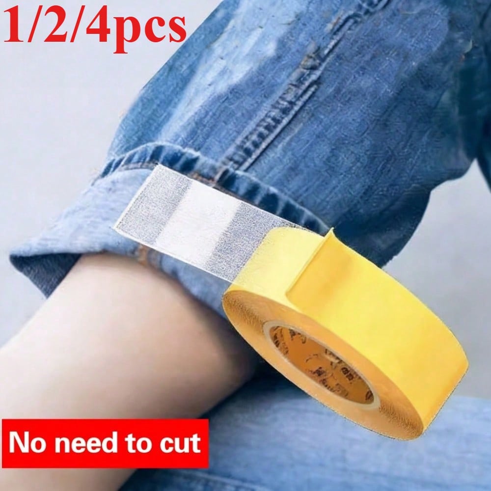 1/2/4 Rolls Strong Adhesive Fabric Tape, No-Cut Multi-Functional No-Trace Hemming Tape For Pants And Sleeves, Suitable For Fabric And Clothing No-Sew Self-Adhesive Fixing Patch