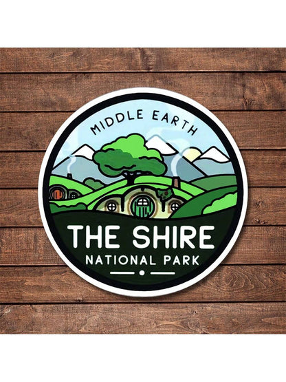 1/2/5pcs The Shire National Park Sticker, Positive Sticker, Inspirational Decal, Self Care Sticker For Laptop Water Bottle Car Skateboard,Vibrant Design Fun & Quirky Uv-Resistant Sticker, Applied To C
