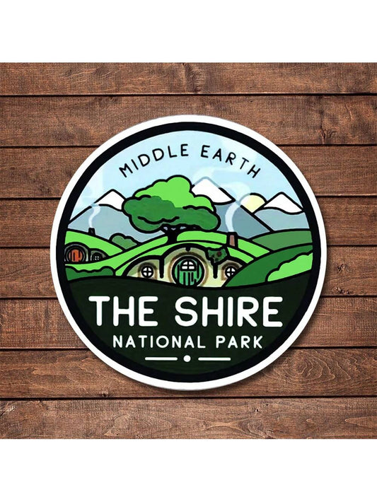 1/2/5pcs The Shire National Park Sticker, Positive Sticker, Inspirational Decal, Self Care Sticker For Laptop Water Bottle Car Skateboard,Vibrant Design Fun & Quirky Uv-Resistant Sticker, Applied To C