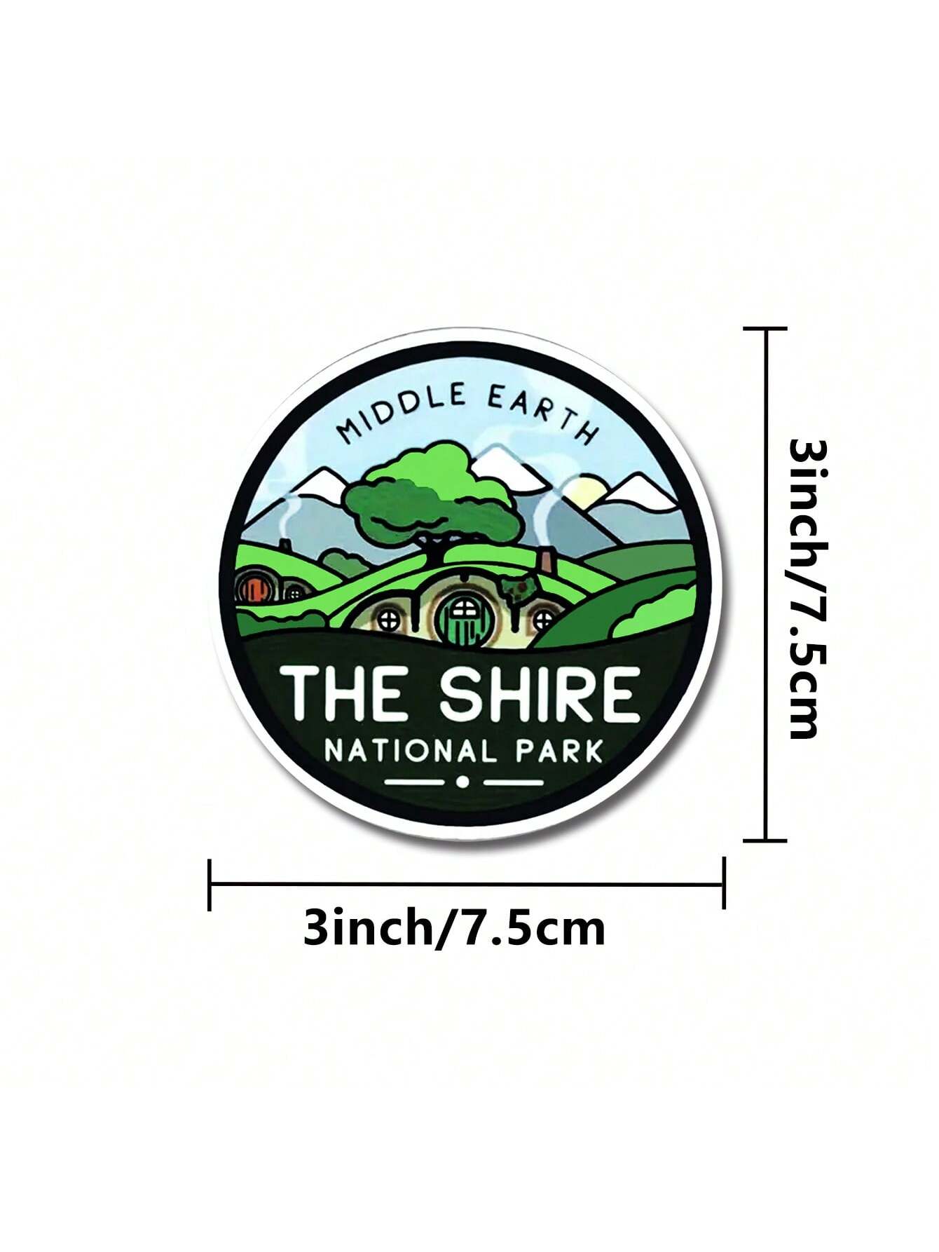 1/2/5pcs The Shire National Park Sticker, Positive Sticker, Inspirational Decal, Self Care Sticker For Laptop Water Bottle Car Skateboard,Vibrant Design Fun & Quirky Uv-Resistant Sticker, Applied To C