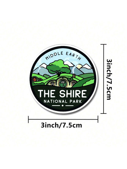 1/2/5pcs The Shire National Park Sticker, Positive Sticker, Inspirational Decal, Self Care Sticker For Laptop Water Bottle Car Skateboard,Vibrant Design Fun & Quirky Uv-Resistant Sticker, Applied To C