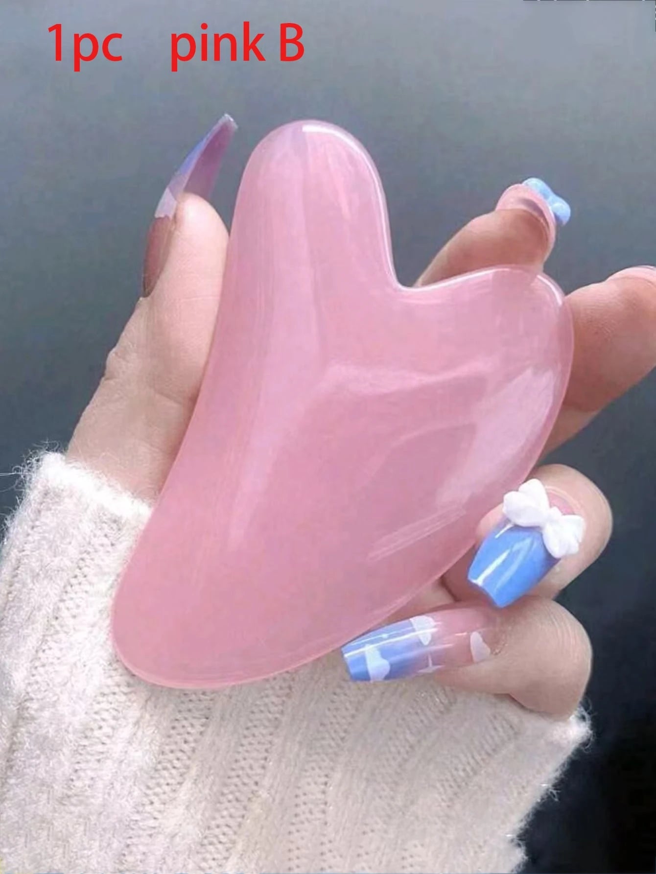 1/2 Pc Facial Massage Tool Set, Resin Material, Includes Roller Massager & Gua Sha Board, For Body & Back, Available In Pink/White, Beauty Accessories