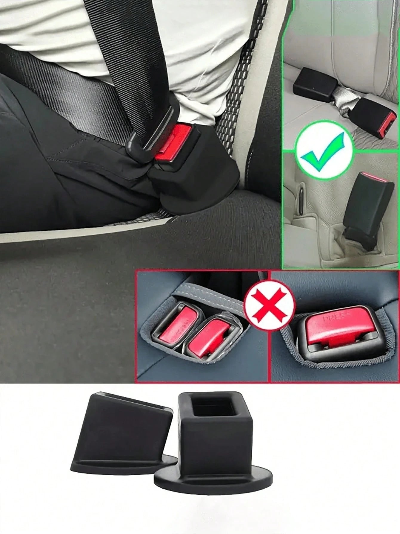 1/2/ Pcs Silicone Seat Buckle Fastener, Car Seat Belt Slot Retainer, Easy To Reach Car Seat Buckle Reinforcement, Keeps Socket Buckle Upright, Fits Most Car Buckle Holder Fasteners
