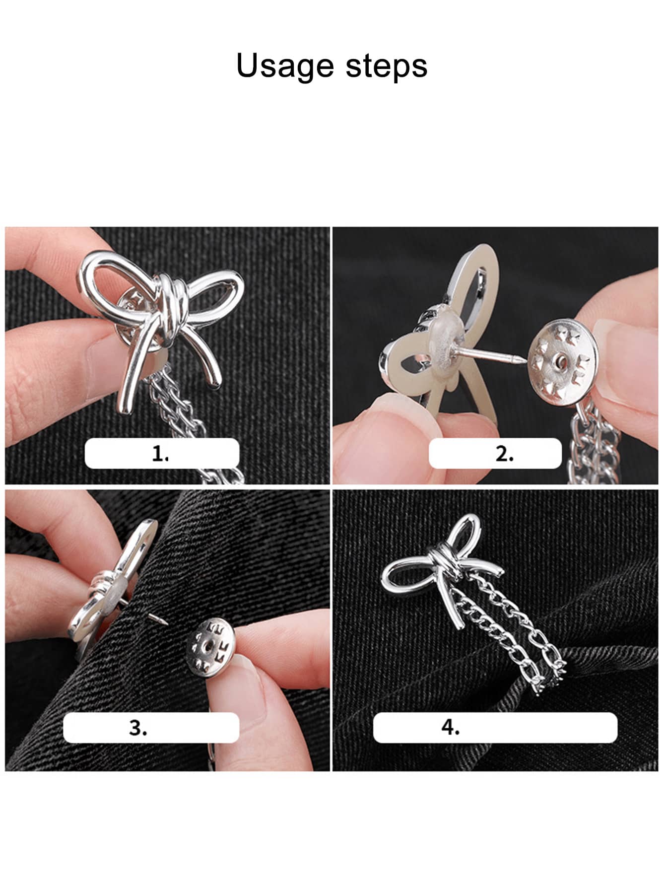 1/2pcs Adjustable Pant Clips And Cuff Clips, Detachable Pant Leg Clips Suitable For Pants And T-Shirts, With Chain Clips, No Sewing Required To Shorten Pant Legs, Multi-Functional Clips, Shirt Clips C