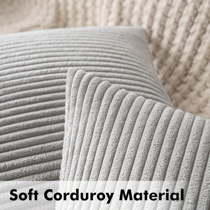 1/2pcs Decorative Pillow Cover, Light Grey Corduroy Striped Pattern, Decorative Throw Pillow Cushion Cover, For Sofa, Office, Living Room