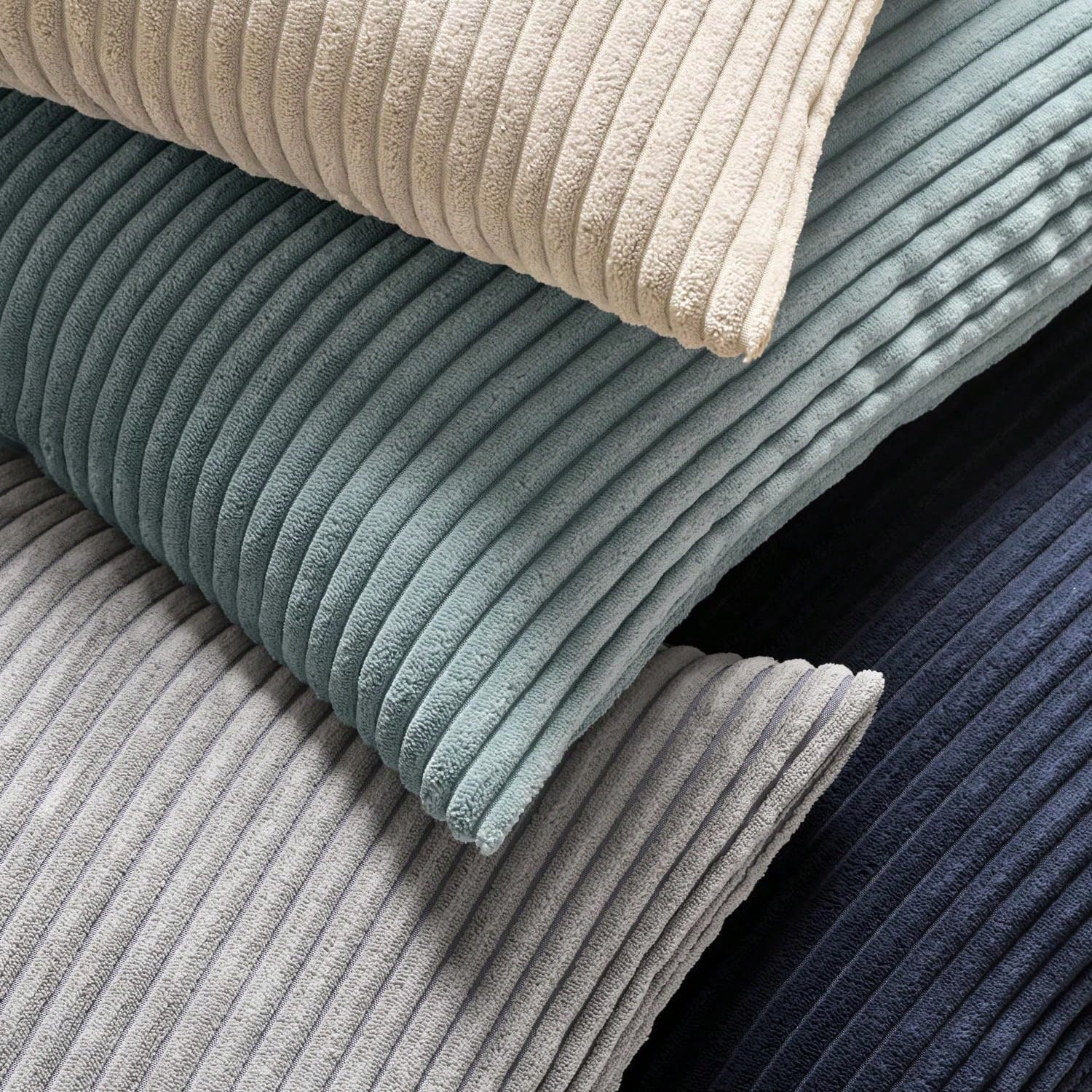1/2pcs Decorative Pillow Cover, Light Grey Corduroy Striped Pattern, Decorative Throw Pillow Cushion Cover, For Sofa, Office, Living Room