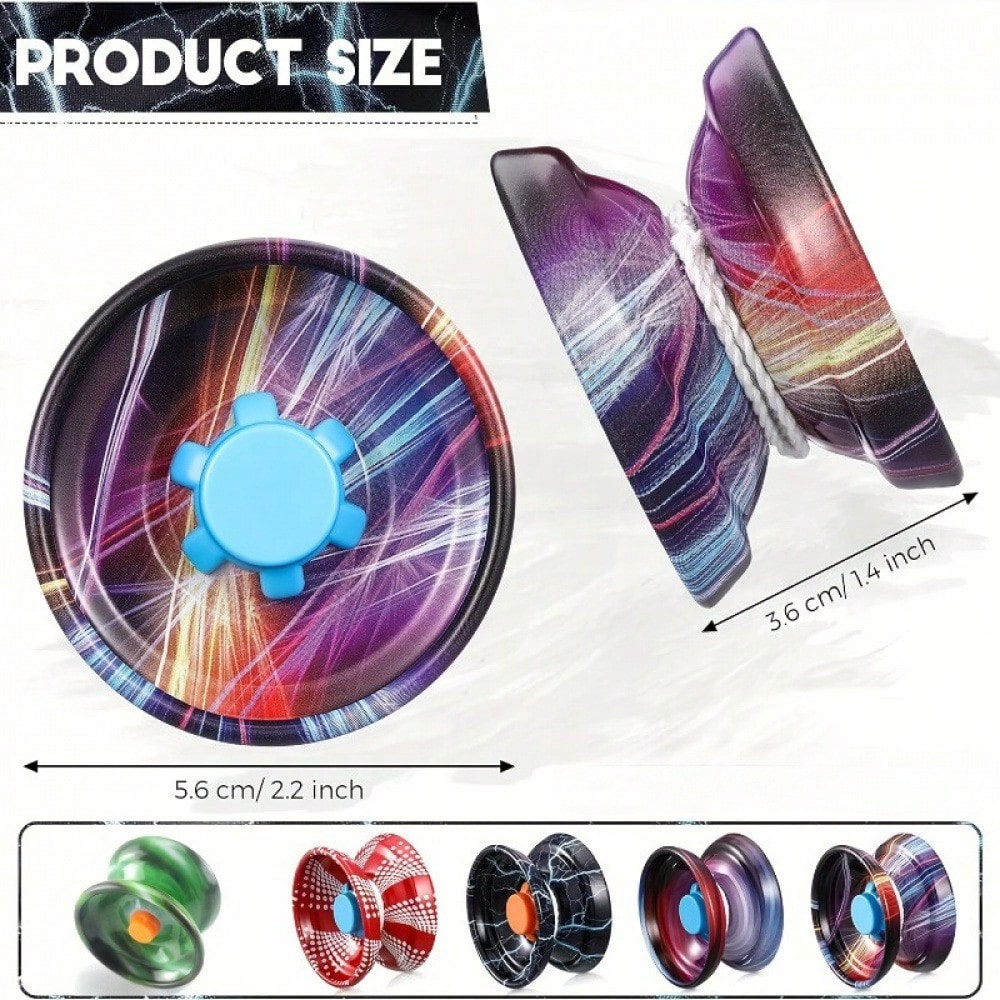 1/2pcs Durable Metal Spinning Top With Detachable String- Suitable For Beginners, High-Speed Rotation, Random Color, Great For Outdoor Play And Cool Tricks