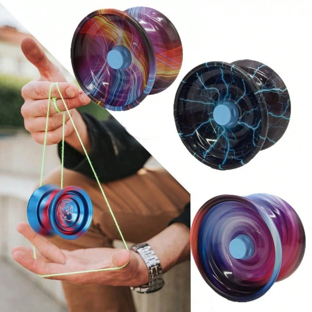 1/2pcs Durable Metal Spinning Top With Detachable String- Suitable For Beginners, High-Speed Rotation, Random Color, Great For Outdoor Play And Cool Tricks