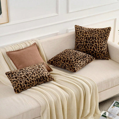 1/2pcs Farmhouse Leopard Print Pillowcase, Fashionable Reversible Pillow Cover, Leopard Pattern Sofa Cushion Cover, Home Decor, Pillow Insert Not Included