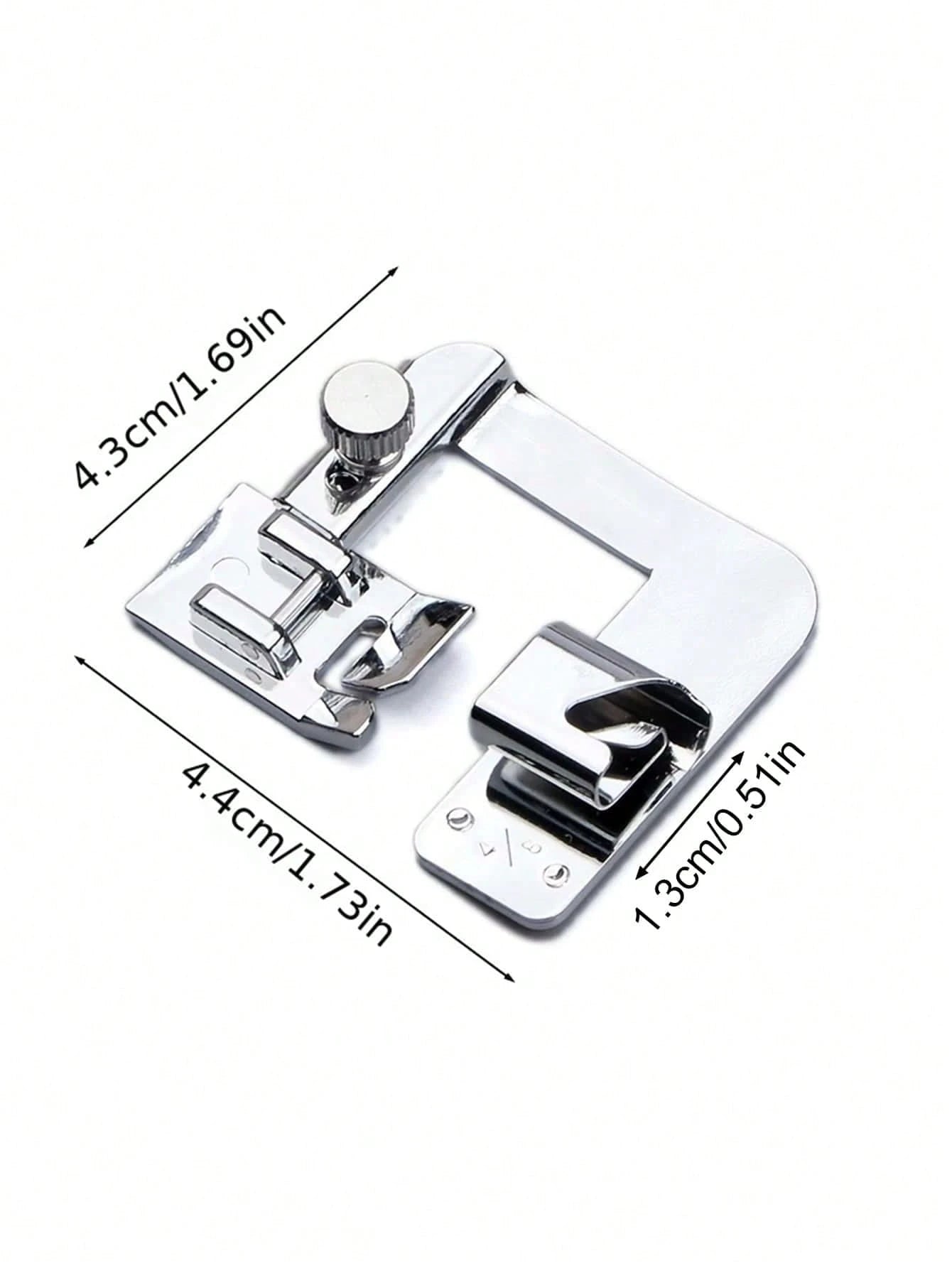 1/2Pcs Iron Alloy Rolled Hem Presser Foot, Adjustable Hemmer Foot Attachment For Most Household Sewing Machines, Universal Sewing Foot Accessories, Essential Sewing Supplies For DIY Craft Lovers, Fabr