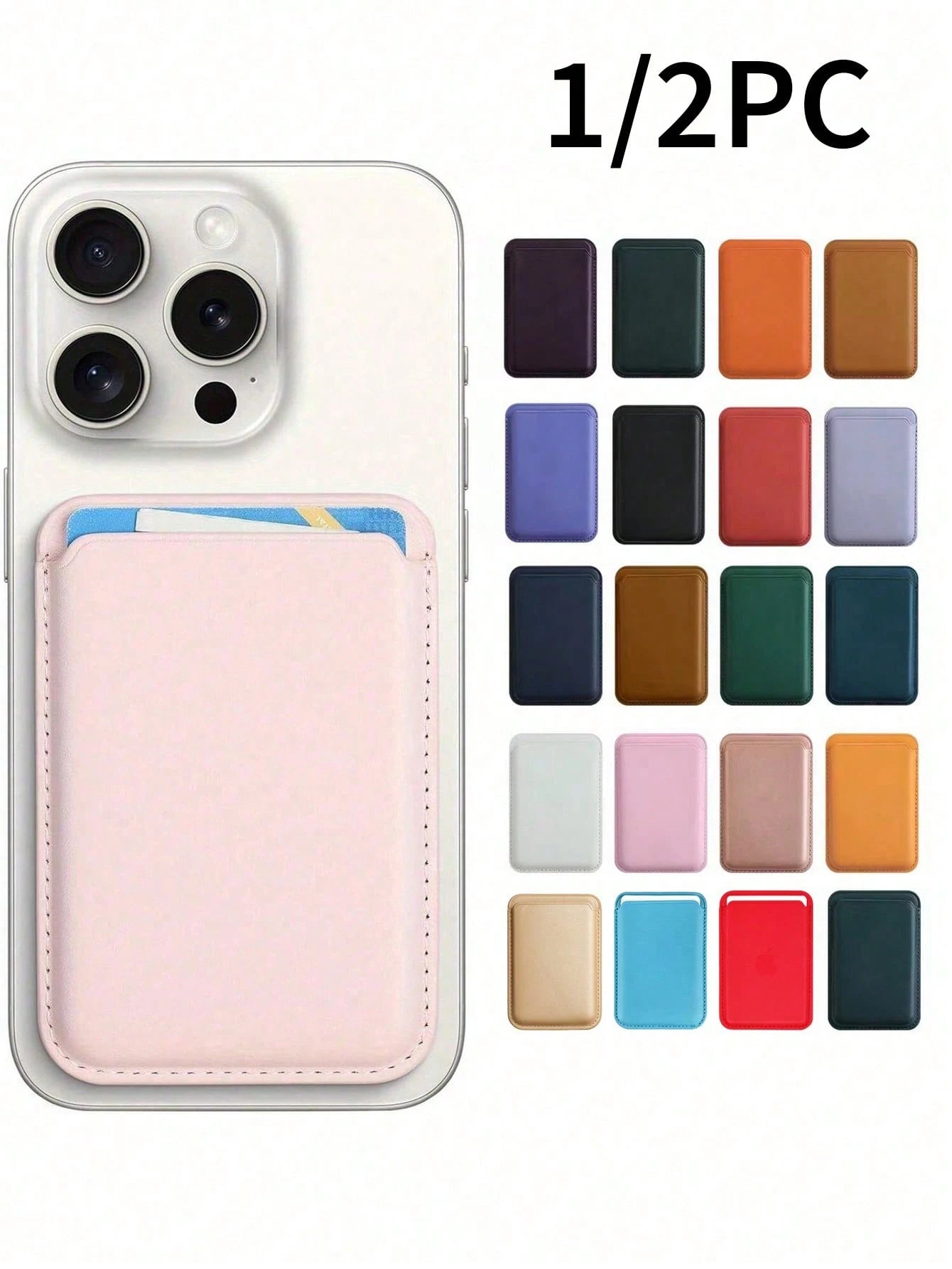 1/2pcs Magnetic Wallet Phone Case Compatible With IPhone 16/15/14/13/12 Pro/Pro Max/Plus/Mini Series, Includes Card Holder, Business Card Holder, Credit Card Holder And Other Accessories, Unisex, Magn