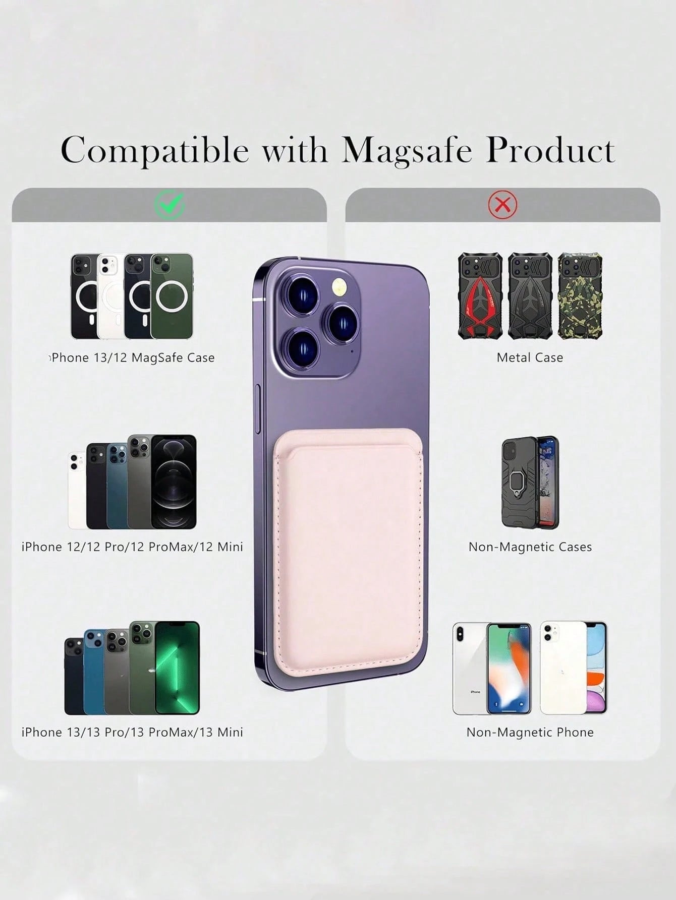 1/2pcs Magnetic Wallet Phone Case Compatible With IPhone 16/15/14/13/12 Pro/Pro Max/Plus/Mini Series, Includes Card Holder, Business Card Holder, Credit Card Holder And Other Accessories, Unisex, Magn