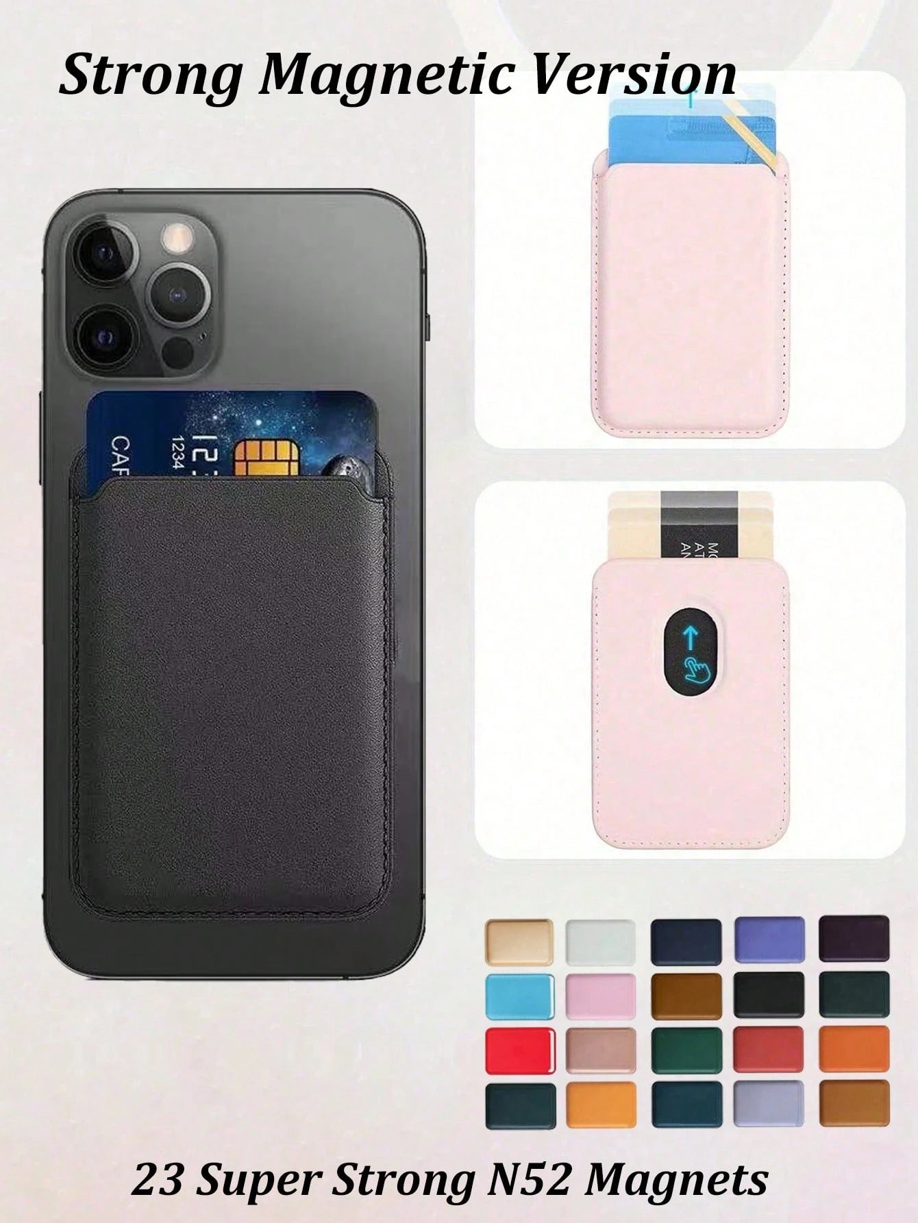 1/2pcs Magnetic Wallet Phone Case Compatible With IPhone 16/15/14/13/12 Pro/Pro Max/Plus/Mini Series, Includes Card Holder, Business Card Holder, Credit Card Holder And Other Accessories, Unisex, Magn