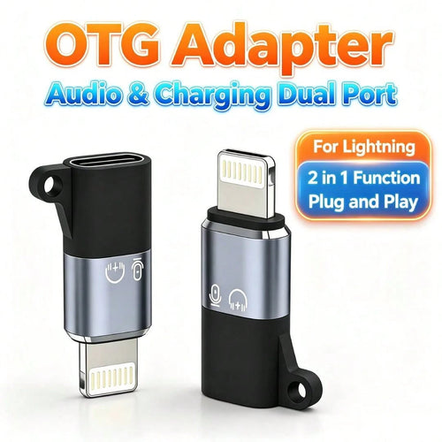 1-2pcs Portable Audio Converter, USB-C Female To Lightning Male Adapter, Compatible With IPhone 14/13/12/11, Smartphone/Computer, Plug And Play Mini Wireless Microphone Receiver, Audio Adapter, Earpho