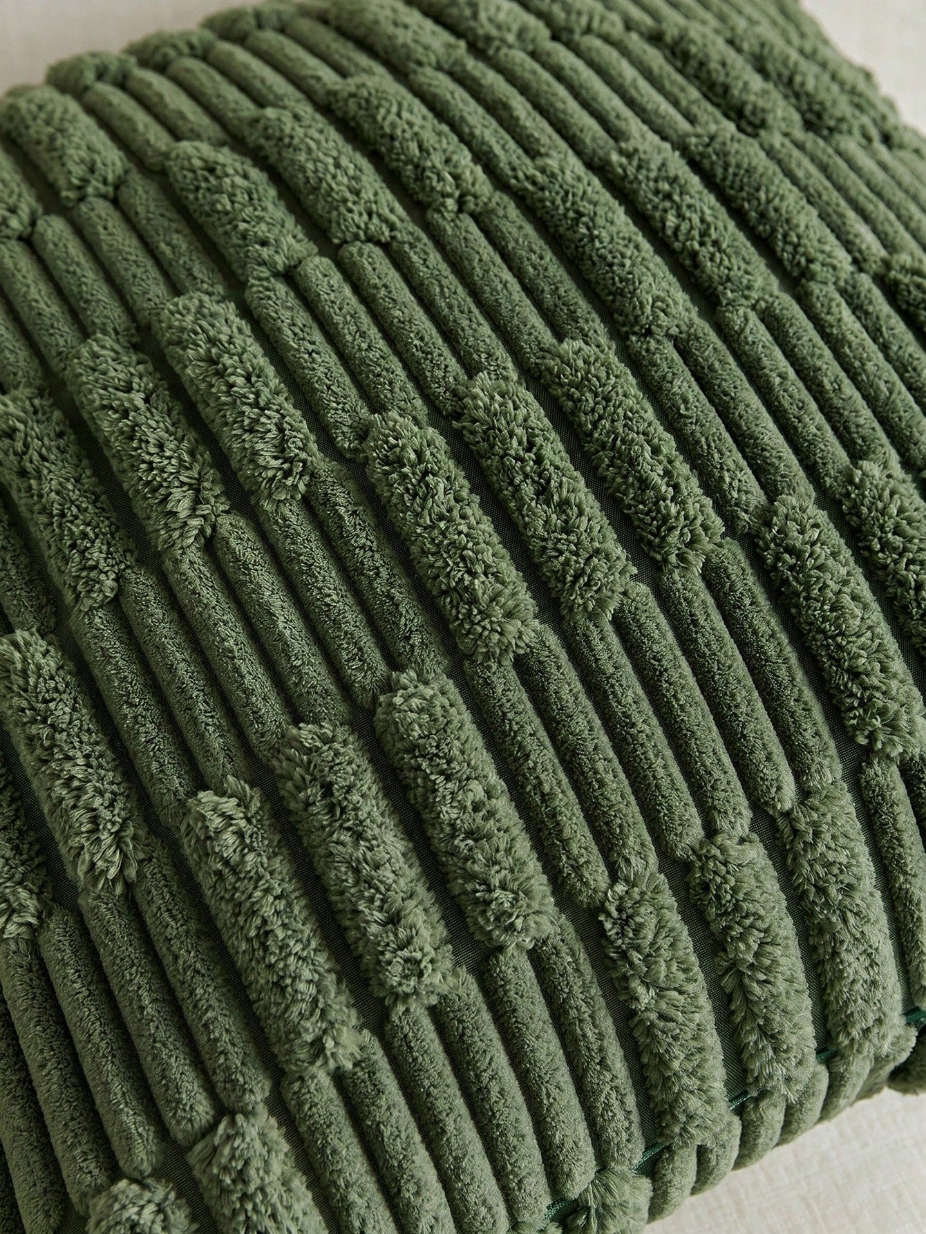 1/2pcs Set Cushion Cover, Matcha Green Corduroy Striped Pattern, Bohemian Decorative Cushion Cover, Sofa Cushion, Sofa Cushion, Decorative Cushion Cover, Office, Living Room
