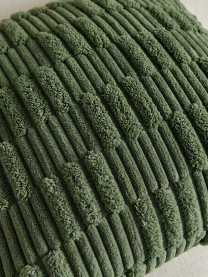 1/2pcs Set Cushion Cover, Matcha Green Corduroy Striped Pattern, Bohemian Decorative Cushion Cover, Sofa Cushion, Sofa Cushion, Decorative Cushion Cover, Office, Living Room