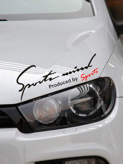 1/2PCS Sports Mind Reflective Racing Decal- Vinyl Hood, Body, Window Sticker For Car, Motorcycle, Electric Vehicle, Fashionable Simple Design