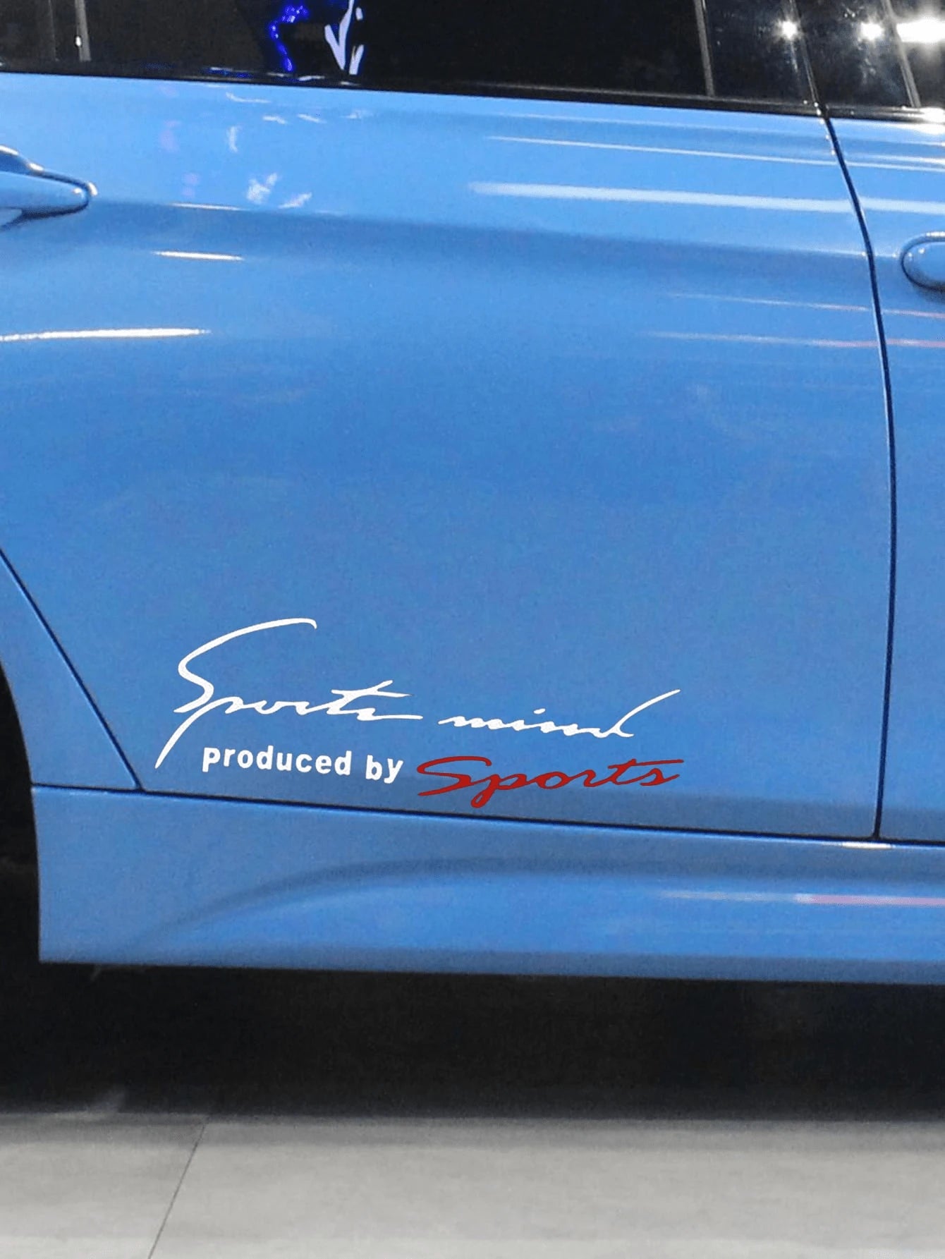 1/2PCS Sports Mind Reflective Racing Decal- Vinyl Hood, Body, Window Sticker For Car, Motorcycle, Electric Vehicle, Fashionable Simple Design