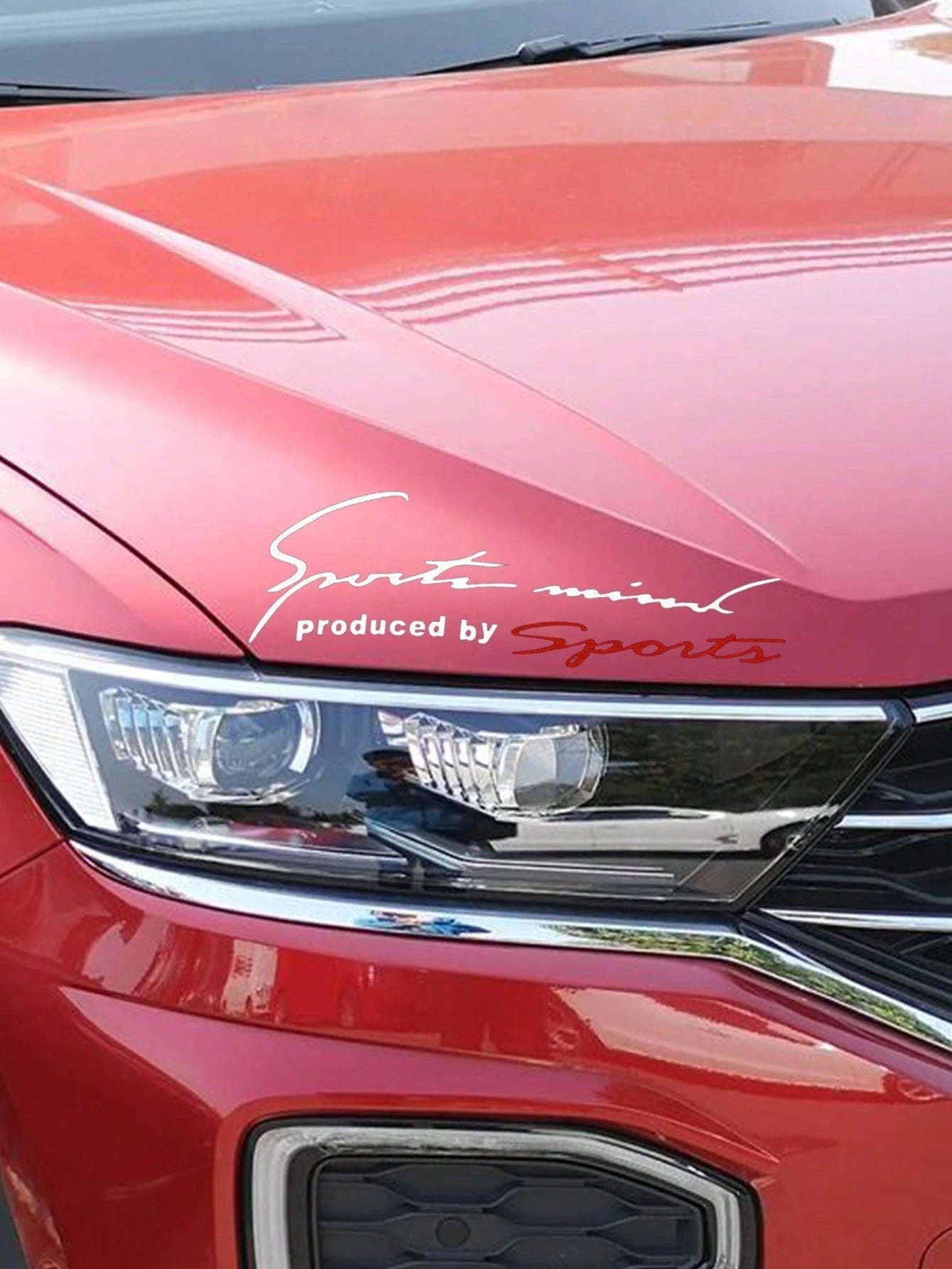 1/2PCS Sports Mind Reflective Racing Decal- Vinyl Hood, Body, Window Sticker For Car, Motorcycle, Electric Vehicle, Fashionable Simple Design