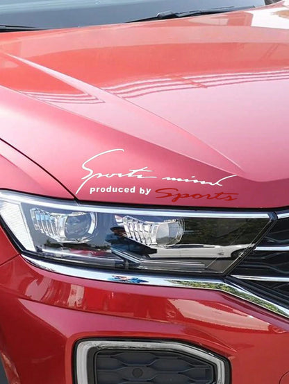 1/2PCS Sports Mind Reflective Racing Decal- Vinyl Hood, Body, Window Sticker For Car, Motorcycle, Electric Vehicle, Fashionable Simple Design