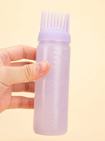 1/2pcs Spray Bottle Set, 180ml Shampoo Bottle, Hair Dye Bottle, Salon Styling Kit, Deep Cleansing Shampoo Bottle, Hair Root Brush, Hair Oil Applicator Bottle With Scale, Suitable For Hair Dyeing, Back