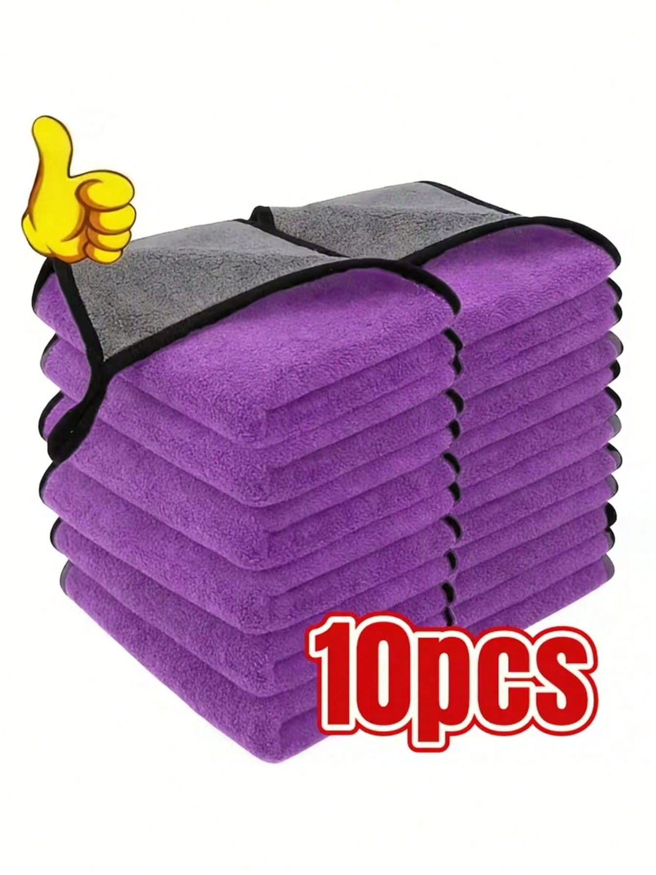 1/3/5/10pcs Multi-Purpose Plush Microfiber Cleaning Cloth Towels, For Home, Car Wash, Drying And Car Detailing