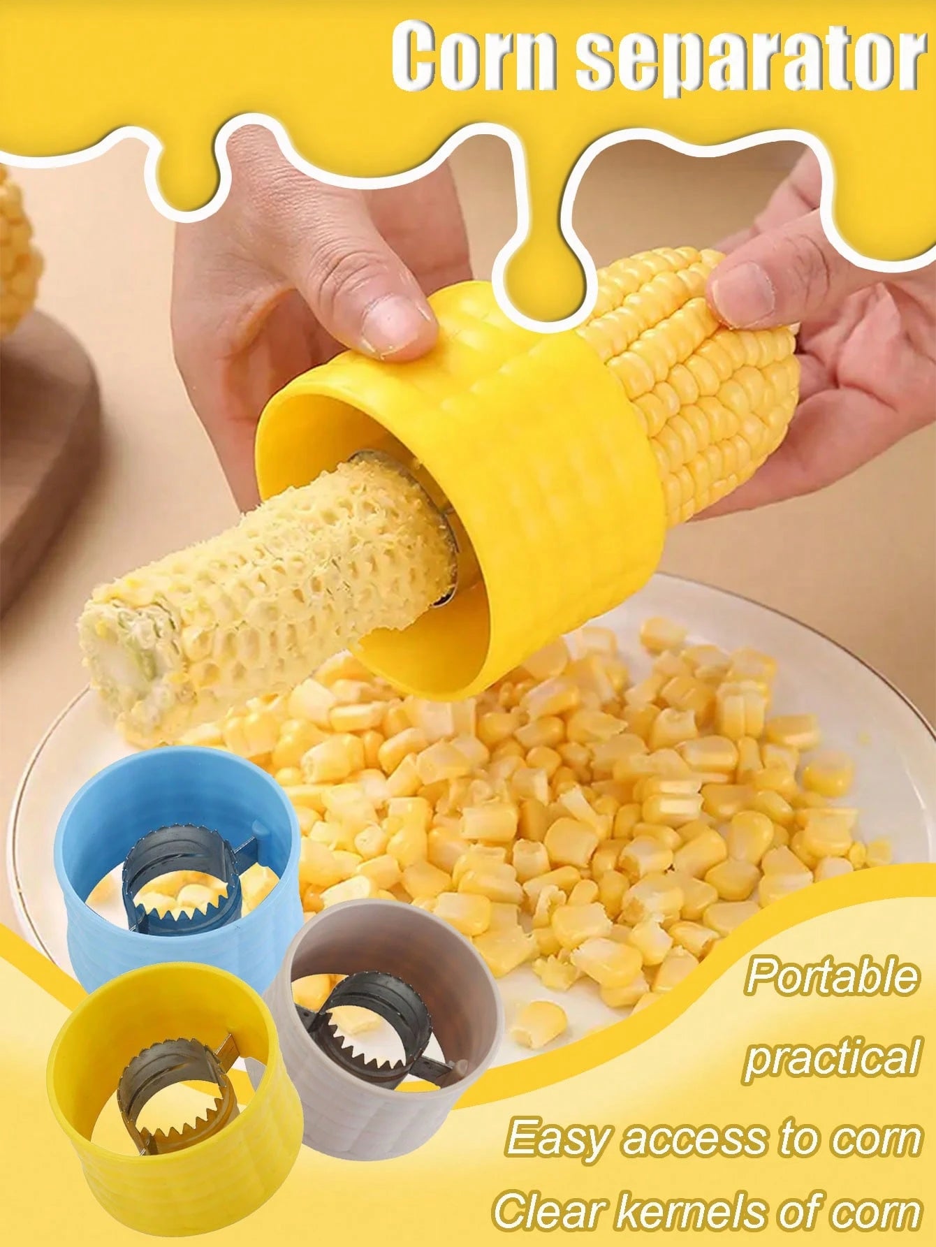 1/3pcs Corn Peelers, Corn Cob Stripper, Corn Kernel Remover, Fruit & Vegetable Cooking Tools, Kitchen Accessories