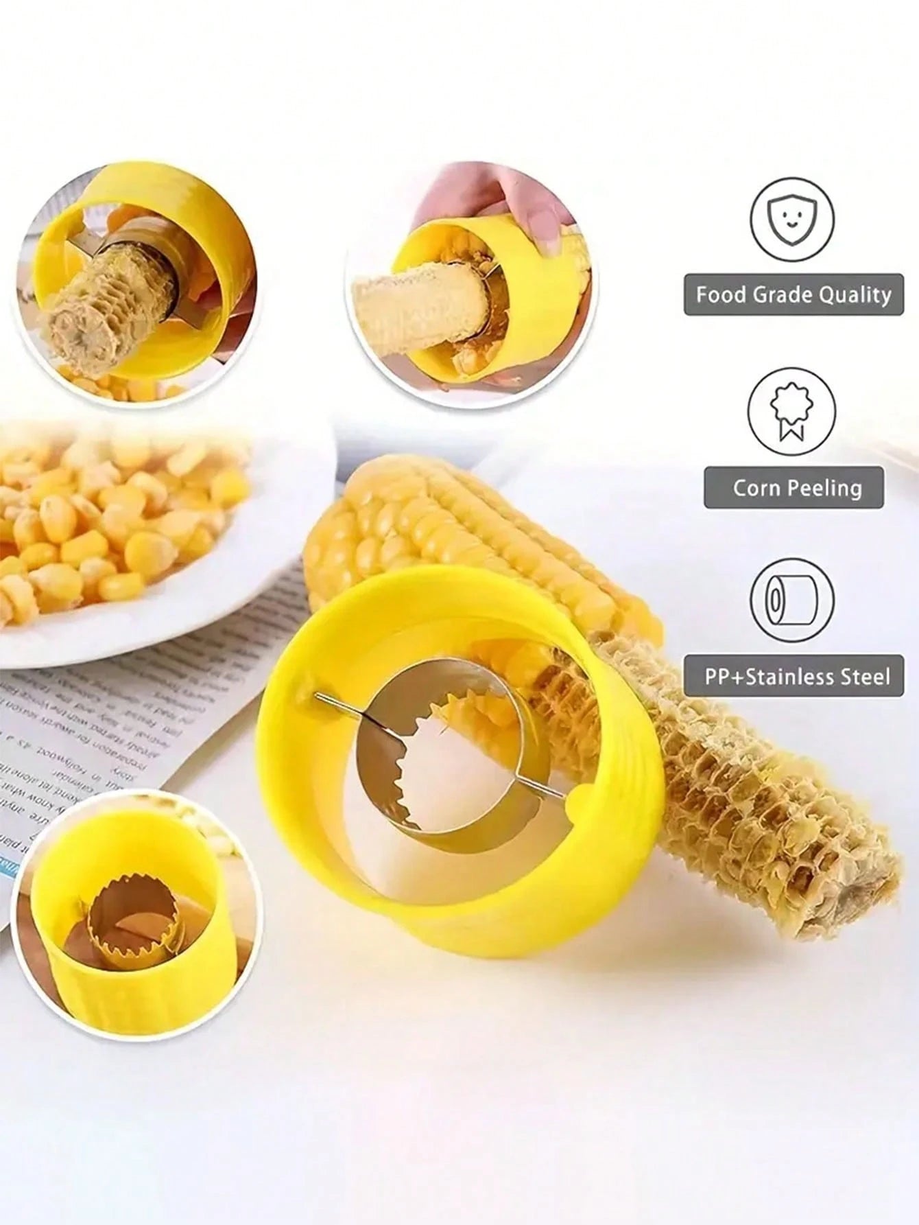 1/3pcs Corn Peelers, Corn Cob Stripper, Corn Kernel Remover, Fruit & Vegetable Cooking Tools, Kitchen Accessories