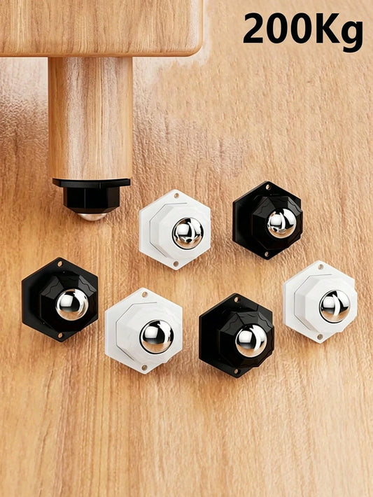 1/4/8pcs 360° Swivel Heavy Duty Mini Casters, Heavy Duty Furniture Moving Wheels, Self-Adhesive Furniture Casters, Smooth Rolling And Easy To Move, No Drilling Required, Quiet Operation, Suitable For