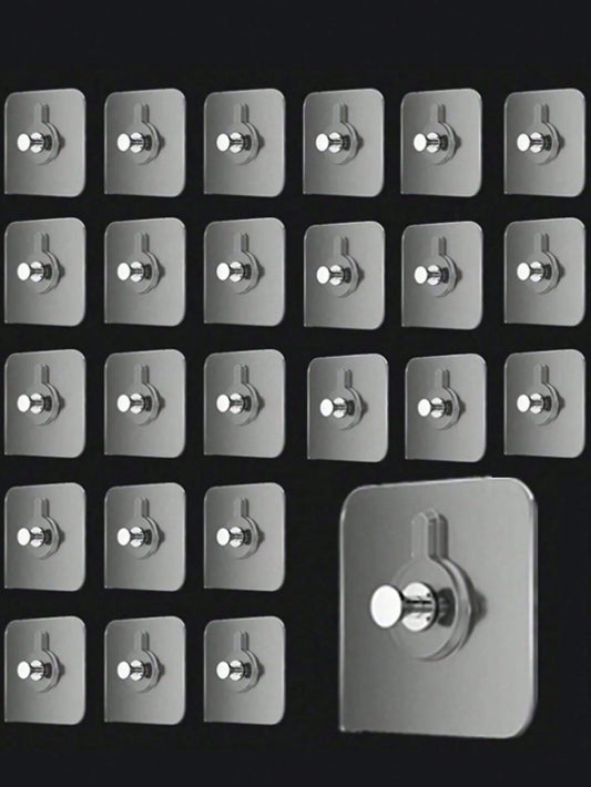 1-50pcs Heavy Duty Self-Adhesive Wall Hooks For Hanging Pictures And Photo Frames Bags Kitchen Spatulas And More- Screw-Free, Washable, Reusable And No-Punch Hooks- Ideal For Home Decoration And Org