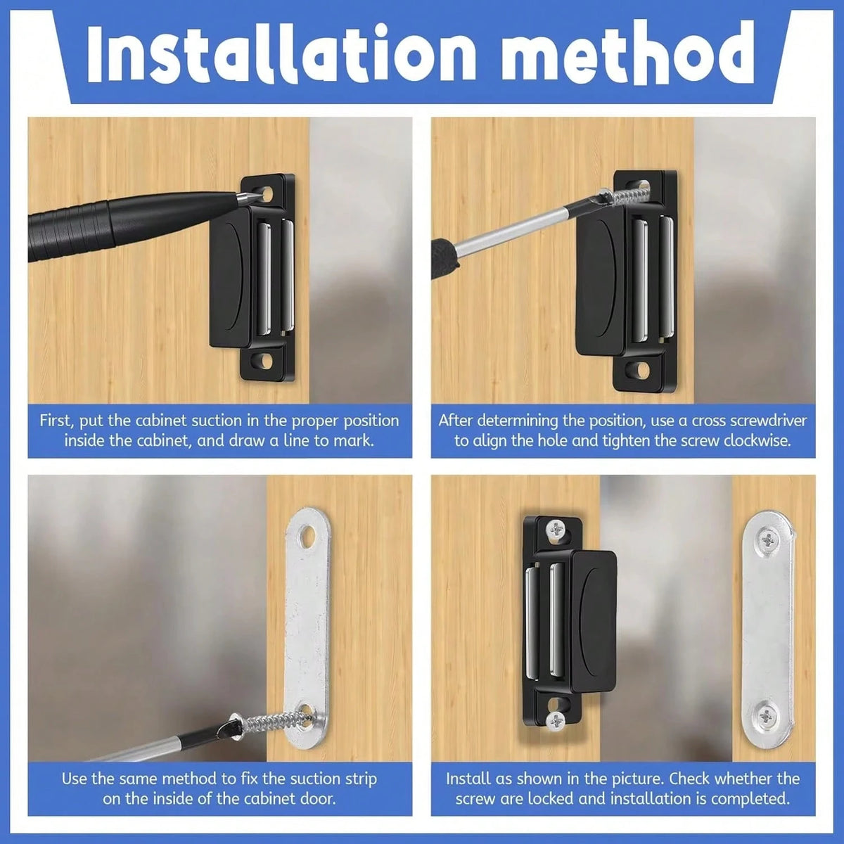 1/5Pcs Cabinet Magnets For Closure, Magnetic Cabinet Door Catch Strong Magnetic For Kitchen Cabinets Bedroom Wardrobe Cabinet Door Catch