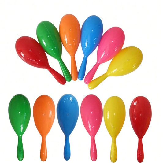 1/6/12pcs Plastic Maracas, Suitable For Birthday Party, Party Favors, Holiday Decorations, Candy Bag Fillers, Random Colors
