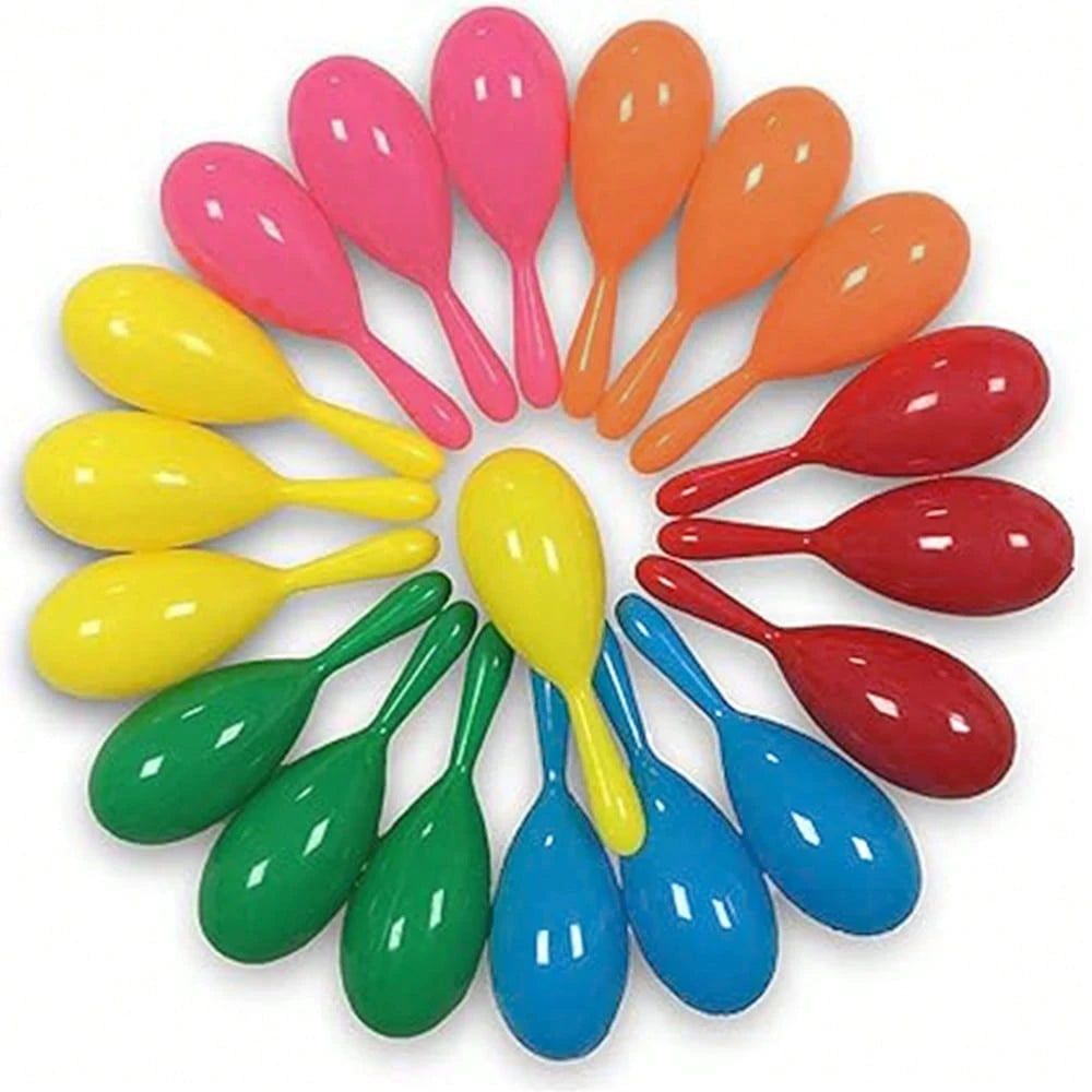 1/6/12pcs Plastic Maracas, Suitable For Birthday Party, Party Favors, Holiday Decorations, Candy Bag Fillers, Random Colors