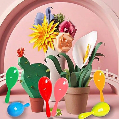 1/6/12pcs Plastic Maracas, Suitable For Birthday Party, Party Favors, Holiday Decorations, Candy Bag Fillers, Random Colors