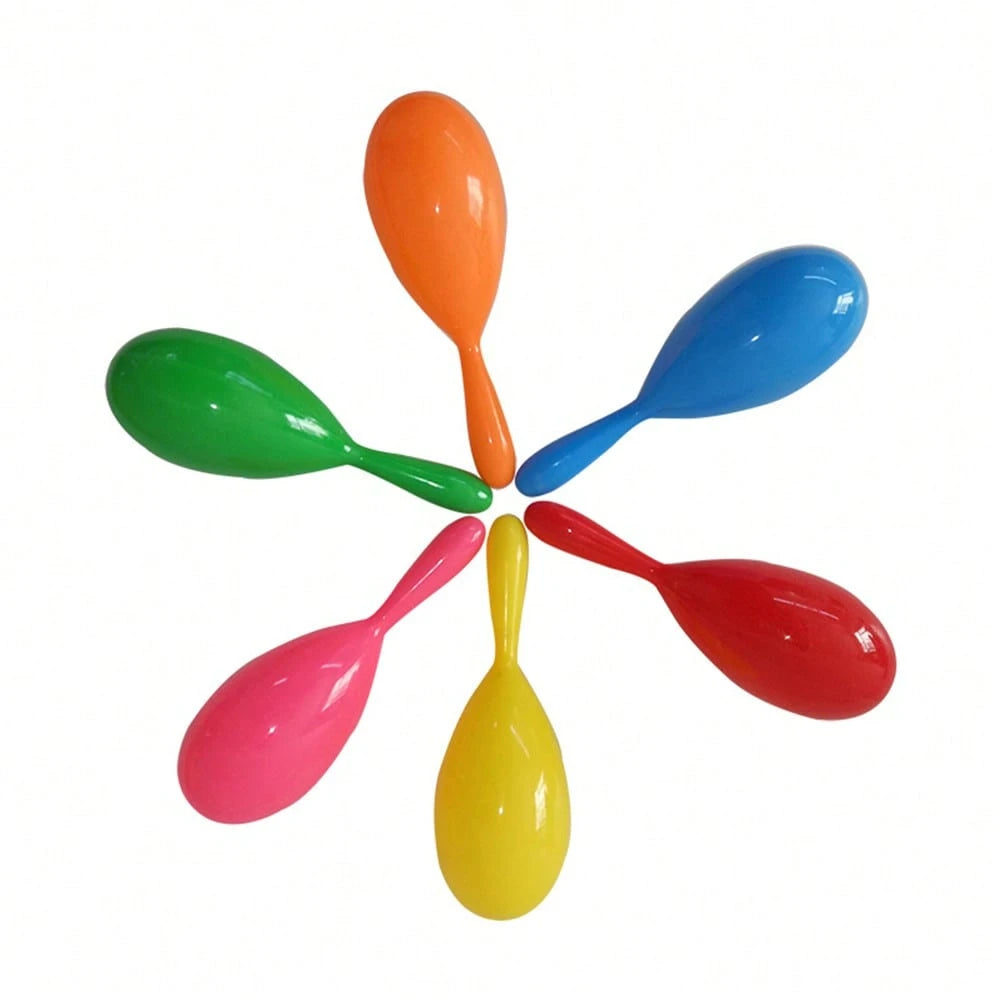 1/6/12pcs Plastic Maracas, Suitable For Birthday Party, Party Favors, Holiday Decorations, Candy Bag Fillers, Random Colors