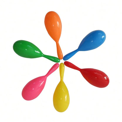 1/6/12pcs Plastic Maracas, Suitable For Birthday Party, Party Favors, Holiday Decorations, Candy Bag Fillers, Random Colors
