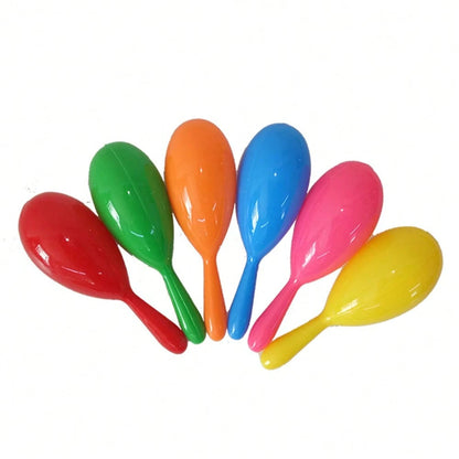 1/6/12pcs Plastic Maracas, Suitable For Birthday Party, Party Favors, Holiday Decorations, Candy Bag Fillers, Random Colors