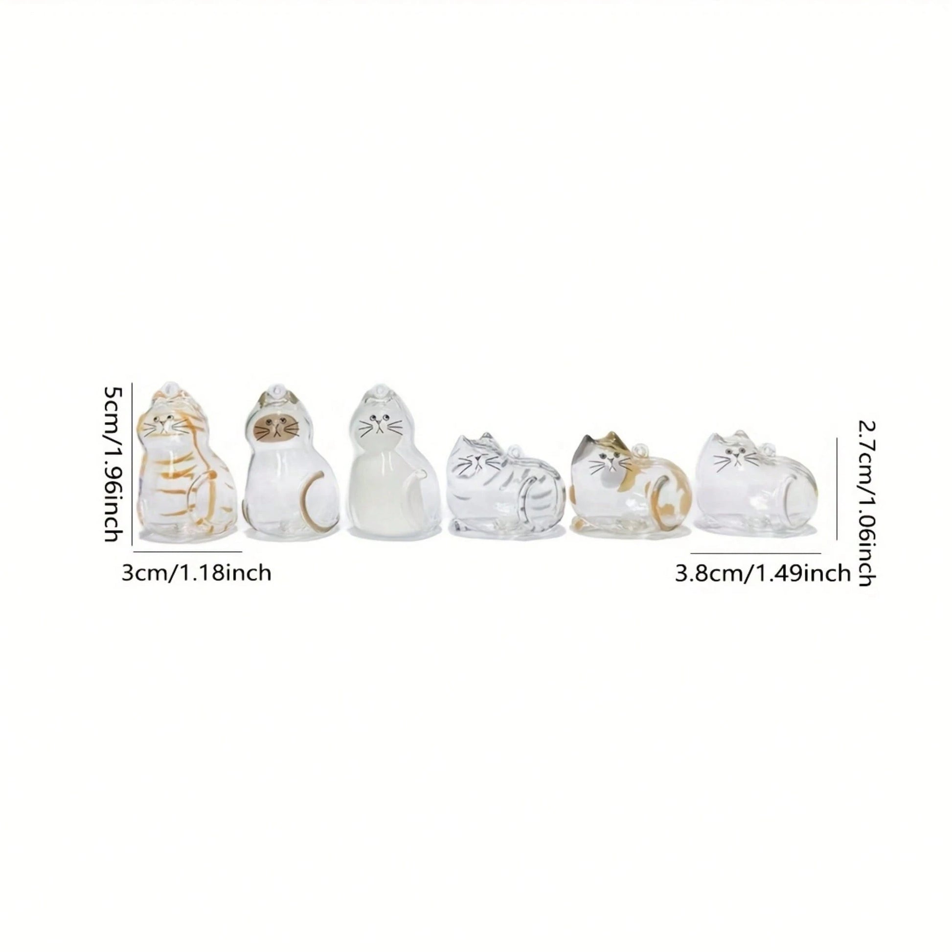 1/6pcs Transparent Cat Hair Capsule Pendant, Suitable For Cat Lovers, Can Be Used As Bag Charm Or Room Decor, Pet Hair Memorial Keychain
