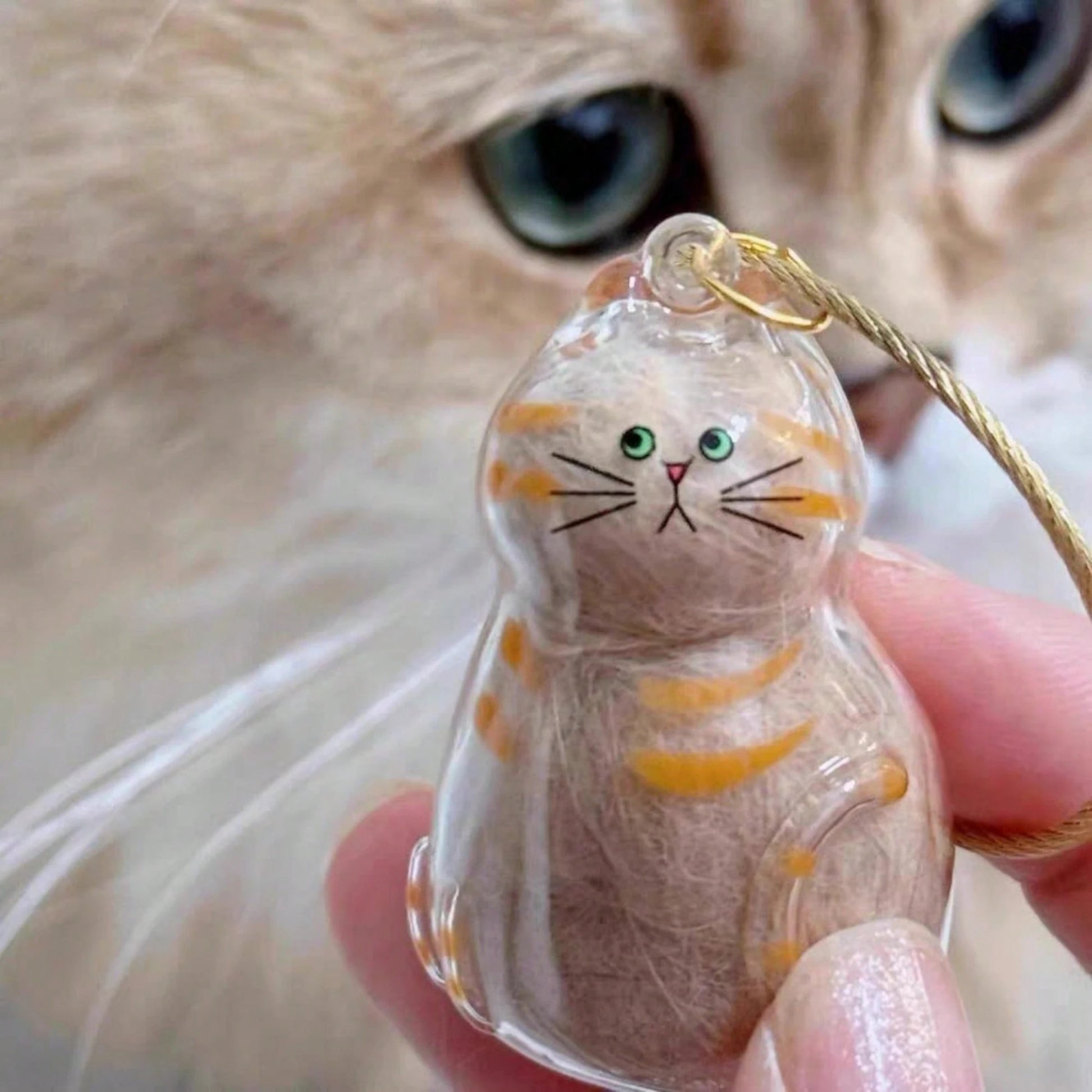 1/6pcs Transparent Cat Hair Capsule Pendant, Suitable For Cat Lovers, Can Be Used As Bag Charm Or Room Decor, Pet Hair Memorial Keychain
