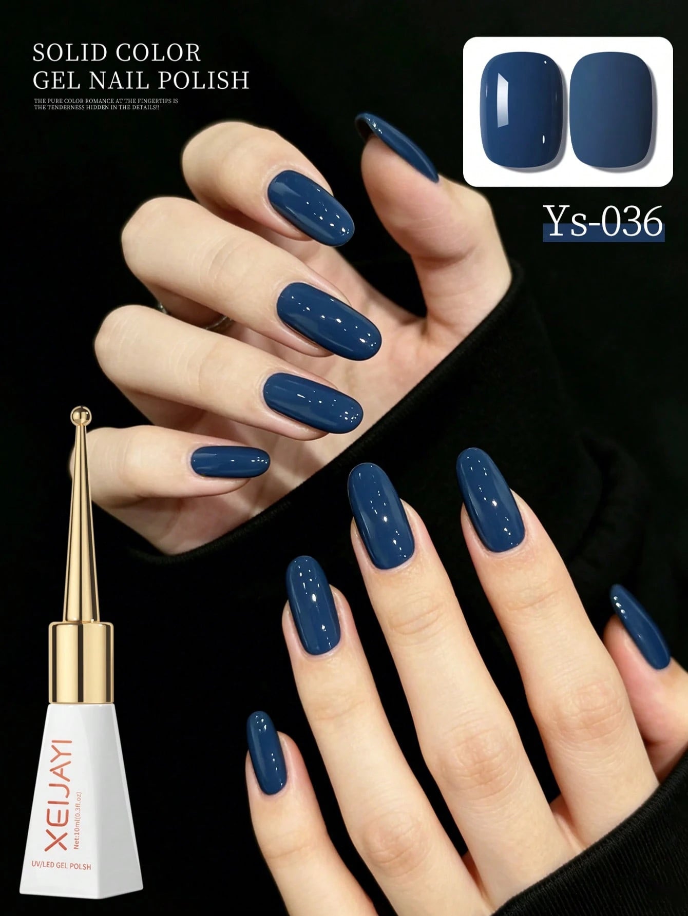 1 Bottle 10ml Deep Sea Blue Gel Nail Polish- Long-Lasting Glossy, Highly Saturated Shine, Sturdy & Durable Nail Gel, Suitable For Nail Salon DIY & Women's Gift